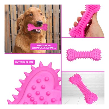 MASTICABLE PERROS RYBIU JUEGOS CAMPO EN ROSADO + REGALO STICKERS