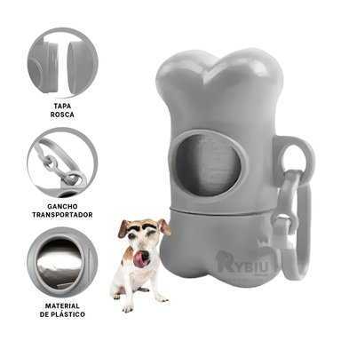 CONTENEDOR PERROS RYBIU MA31139 SANITARIO MASCOTA GRIS + POST-IT ADHESIVOS