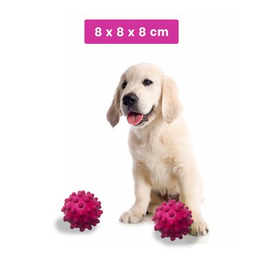 ESFERA CAUCHO PERROS RYBIU ROSADO + REGALO LIGAS PEINAR