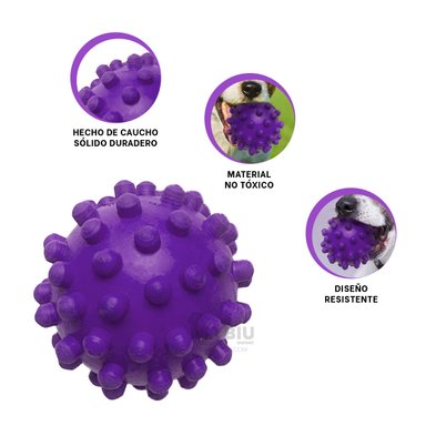 PELOTA PERROS RYBIU PRACTICA JUGAR MORADO + REGALO STICKERS