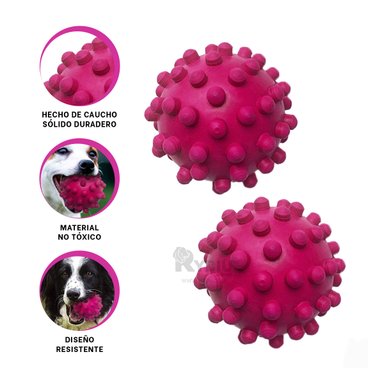 PELOTA PERROS RYBIU SUAVE MORDER ROSADO + REGALO AGENDITA