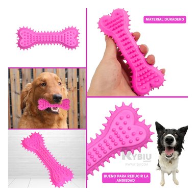 MASTICABLE PERROS RYBIU RESISTENTE ROSADO + ENVOLTORIO REGALO