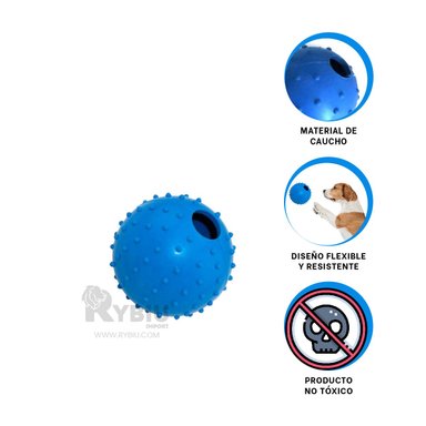 PELOTA MASCOTA RYBIU RESISTENTE EN AZUL + REGALO AGENDITA