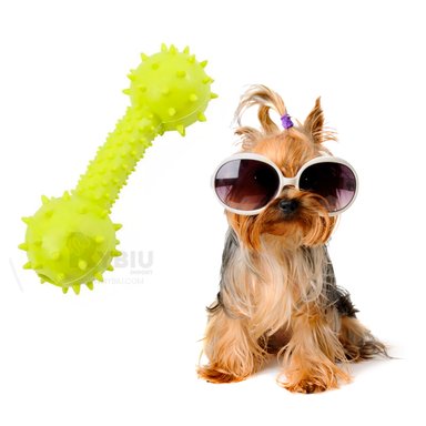 JUGUETE PERROS RYBIU INTERACTIVO EN VERDE AMARILLENTO + PAPEL REGALO