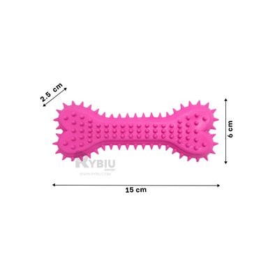 HUESO PERRO RYBIU JUGUETE ROSADO + LIGAS REGALO