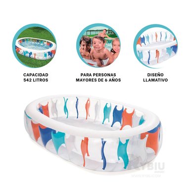 PILETA JUVENIL CON ESPACIO AMPLIO Y+BANDERITAS ADHESIVAS - 1
