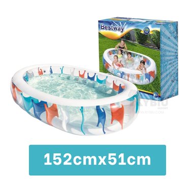 PILETA JUVENIL CON ESPACIO AMPLIO Y+BANDERITAS ADHESIVAS - 5