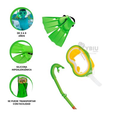 SET PARA NATACION PARA NIÑOS EN VERDE Y+PAPEL DE REGALO