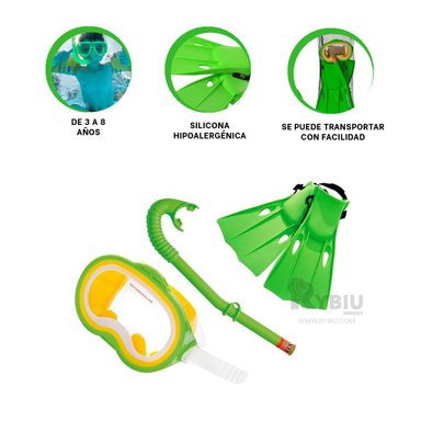 KIT PARA ENTRENAMIENTO ACUATICO EN VERDE Y+REGALO STICKERS