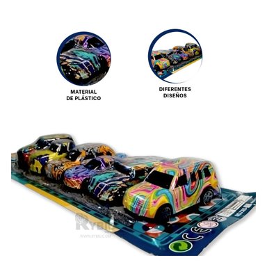SET DE COCHES DE 6 CARRITOS EN MULTICOLOR Y+GIFT STICKERS - 3