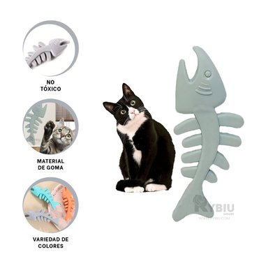 JUGUETE PERROS Y GATOS RYBIU PESCADO DIVERTIDO PLOMO + AGENDITA
