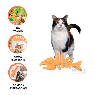 JUGUETE PERROS Y GATOS RYBIU PEZ AGUA NIÑOS NARANJA + BANDERITAS ADHESIVAS