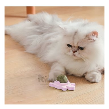 BOLA GATOS RYBIU GIRATORIA PLASTICO ROSADO + PAPEL REGALO