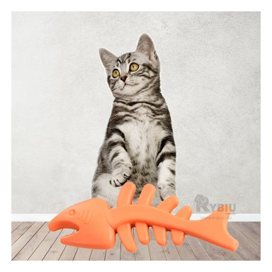 JUGUETE MASCOTA RYBIU RESISTENTE EN NARANJA + PAPEL REGALO