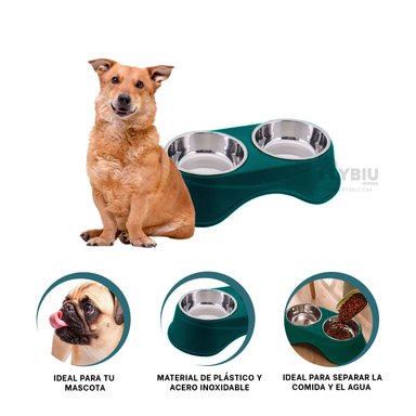 PLATO GATOS Y PERROS PC120 RYBIU SEPARADOR VERDE OSCURO + AGENDITA