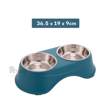 TAZON PERRO Y GATO PC120 RYBIU ESTABLE ELEVADO AZUL OSCURO + BANDERITAS ADHESIVAS