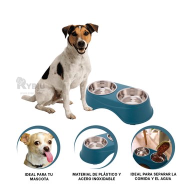 PLATO GATOS Y PERROS PC120 RYBIU SEPARADOR AZUL OSCURO + AGENDITA