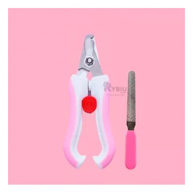 CORTA UÑA RYBIU PP26L INOXIDABLE ROSADO + PAPEL REGALO