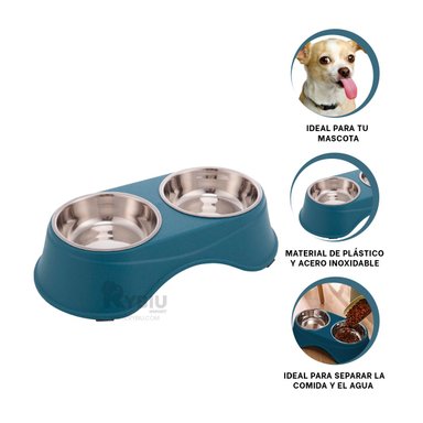 PLATO PERRO Y GATO PC120 RYBIU COMIDAS MASCOTAS AZUL OSCURO + MINIAGENDA