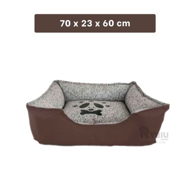 CAMA PERROS MA31029 BASE LONA MASCOTA MARRON RYBIU + LIGAS REGALO
