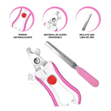 CORTADORA UÑA RYBIU PP26L CAN EN ROSADO + ENVOLTORIO REGALO