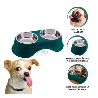 COMEDERO PERROS Y GATOS PC120 RYBIU VERDE OSCURO + PAPEL REGALO - 3