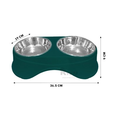 COMEDERO PERROS Y GATOS PC120 RYBIU VERDE OSCURO + PAPEL REGALO - 5