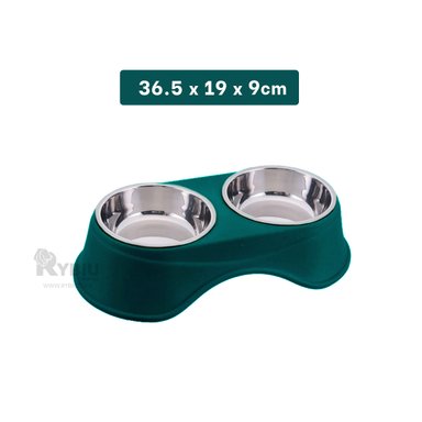 TAZON PERRO Y GATO PC120 RYBIU ESTABLE ELEVADO VERDE OSCURO + BANDERITAS ADHESIVAS