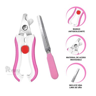 CORTADORA UÑA RYBIU PP26L FUNCIONAL ROSADO + STICKERS