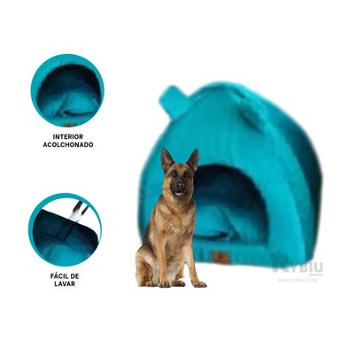 COLCHÓN PERROS RYBIU CANINO AZUL REY TALLA L + ENVOLTORIO REGALO