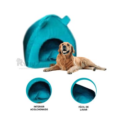 CAMA MASCOTAS RYBIU IGLU UTIL EN AZUL REY TALLA L + GIFT STICKERS