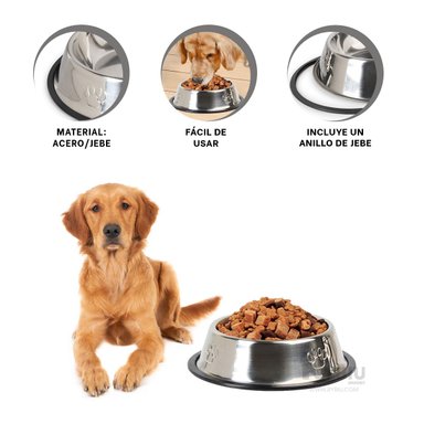 COMEDERO PERRO Y GATO MA31270 RYBIU FUNCIONAL TALLA L + BANDERITAS ADHESIVAS