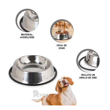 COMEDERO PERRO Y GATO MA31270 RYBIU ANTI OXIDACION TALLA L + POST-IT ADHESIVOS
