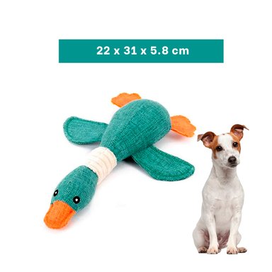 MUÑECO PERROS Y GATOS RYBIU CANINO EN MODELO PATO EN VERDE + LIGAS REGALO