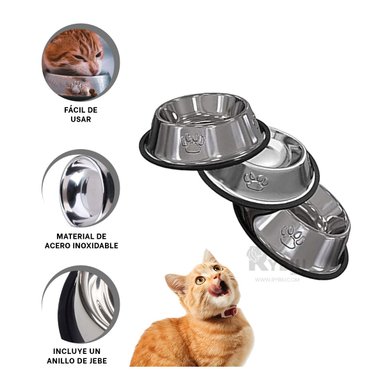 PLATO PERRO Y GATO MA31272 RYBIU ERGONOMICO Y SOLIDO TALLA S 18 CM + PAPEL REGALO