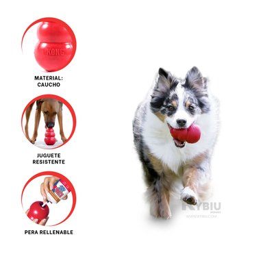 MASTICABLE PERROS RYBIU UTIL Y RESISTENTE ROJO GRANDE + REGALO STICKERS