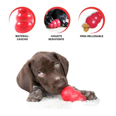 JUGUETE PERROS RYBIU PERA MORDIBLE DIVERTIDA EN ROJO CHICO + POST-IT ADHESIVOS