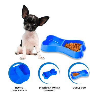 COMEDERO PERRO Y GATO MA31291 RYBIU CON 2 DIVISIONES TALLA M AZUL + REGALO STICKERS