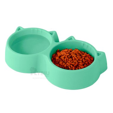 COMEDERO GATO MA31286 RYBIU CON 2 DIVISIONES VERDE + REGALO STICKERS