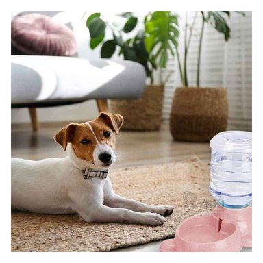 BEBEDERO PERRO MA31010 RYBIU MASCOTAS CON BIDON ROSADO + AGENDITA