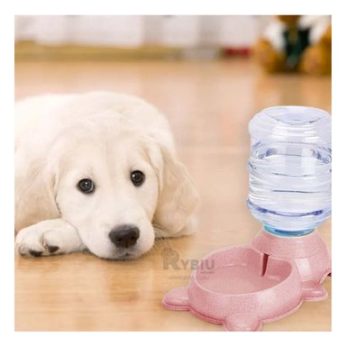 BEBEDERO PERRO MA31010 RYBIU CON BIDON ROSADO + PAPEL REGALO