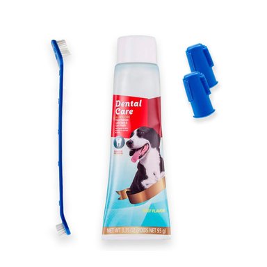 SET ACCESORIOS PERROS GATOS RYBIU MA29502 SALUD DENTAL MASCOTAS AZUL + LIGAS REGALO - 3
