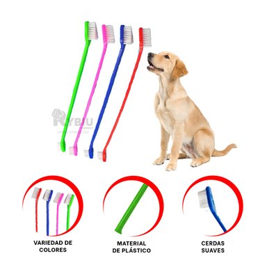 CEPILLOS PERROS GATOS RYBIU MA29618 JUEGO CUIDADO DENTAL MULTICOLOR + ENVOLTORIO REGALO
