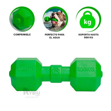 MASTICABLE PERROS RYBIU JUEGO LANZAR Y ATRAPAR VERDE + GIFT STICKERS