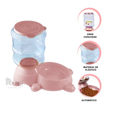 DISPENSADOR PERRO MA31010 RYBIU PET CON BIDON ROSADO + ENVOLTORIO REGALO