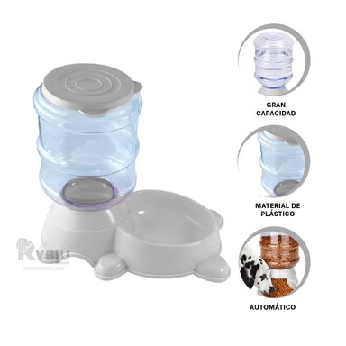 COMEDERO PERRO MA31008 RYBIU ENTRENAMIENTO CANINOS PLOMO + STICKERS