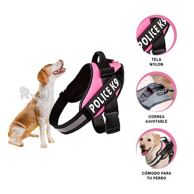 CHALECO PERROS RYBIU MODERNA CON SEGURO ROSADO + GIFT MINIAGENDA