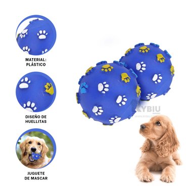 JUGUETE PERROS RYBIU ESFERICO AZUL + REGALO AGENDITA