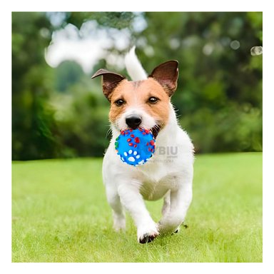 PELOTA PERROS RYBIU PREMIO JUEGO PET CELESTE TALLA L + PAPEL REGALO