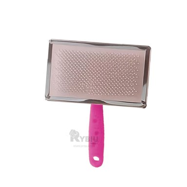 PEINE PERROS Y GATOS RYBIU BASE RECTANGULAR XL EN FUCSIA + STICKERS